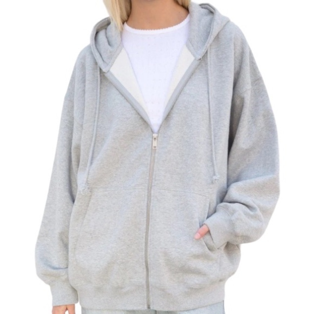 Brandy Melville Gray Hoodie Pullover Sweatshirt Oversized Cozy Size Large